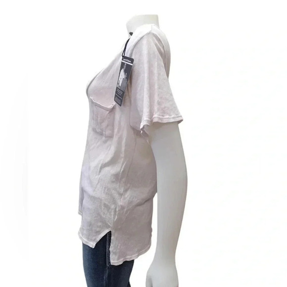 Good Hyouman Week End Pale Pink  Cotton V Neck T Shirt Size Medium - Picture 3 of 10